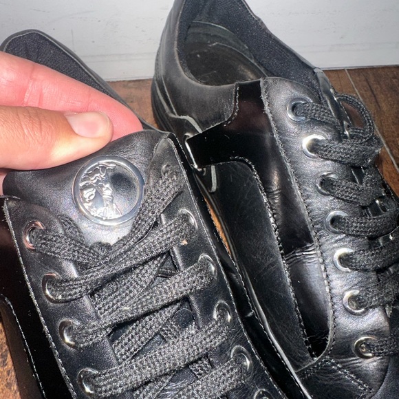 Versace Collection Men’s black Leather sneakers US 10 - Picture 2 of 6